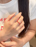 Giely黃金小方糖情侶戒指男女生一對(duì)足金紅繩對(duì)戒七夕情人節(jié)禮物送女友 足金0.1g【小方糖戒指】紅繩可調(diào)節(jié) 曬單實(shí)拍圖