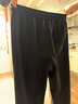 Homlean美式復(fù)古休閑褲男春夏舒適百搭寬松垂感闊腿衛(wèi)長(zhǎng)褲an04黑色3XL 曬單實(shí)拍圖