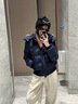 納琳雅Nalinya2025新款冬季棉服女藏青色連帽毛領(lǐng)棉服外套女短款羽絨服 藏藍色羽絨環(huán)保毛 S 曬單實(shí)拍圖