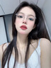 LOHO無框眼鏡女近視可配度數(shù)防藍光純欲超輕高級感無邊框眼睛鏡架 曬單實拍圖