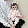 班喜迪嬰兒衣服秋裝嬰幼兒連體衣寶寶超萌哈衣爬服小月齡公主外出服春秋 粉色 80cm 曬單實拍圖