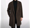 callisto卡利斯特【雙排扣 手工雙面羊毛大衣】秋冬男中長(cháng)款呢子外套保暖 咖啡色 XL （52碼） 曬單實(shí)拍圖