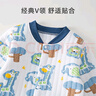舒貝怡嬰兒衣服新生兒連體衣新春款男女滿月寶寶哈衣童裝爬爬服藍(lán)色90CM 曬單實(shí)拍圖