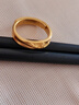 菜百首飾足金戒指 古法黃金ROSE系列玫瑰花印記情侶對戒 送禮禮物（單）GF 約5.94g 曬單實(shí)拍圖