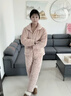 雅鹿睡衣女珊瑚絨夾棉冬季加厚加絨保暖三層棉襖法蘭絨大碼家居服套裝 NSCJF-JK002豆沙奔奔熊 三層夾棉女 L 【適合100-120斤】 曬單實(shí)拍圖