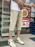 JEEP SPIRIT短褲男2025夏季薄款直筒寬松褲子男時尚簡約百搭休閑冰絲七分褲 7601深灰色 XL 曬單實拍圖