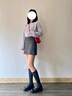 妙奕嘉裙子冬季半身裙女毛呢灰色短裙a字裙2024新款女士包臀裙冬裙半裙 灰色毛呢半身裙 M 【建議90-105斤】 曬單實(shí)拍圖