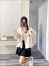 JZDZ春季新款工裝夾克短外套女韓版寬松百搭韓風(fēng)chic小個(gè)子甜酷上衣 杏色 M 曬單實(shí)拍圖