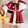 雅格羅伊【新年戰(zhàn)袍】jk制服套裝冬季學院風JK紅色半身裙拜年服甜美可愛 斗篷+襯衫+半身裙 三件1套 Lolita XL 115-125斤 曬單實拍圖