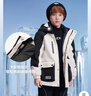 雪中飛【一衣三穿】童裝男童羽絨服工裝女童中長(cháng)兒童羽絨服米色170cm 曬單實(shí)拍圖