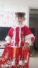 九能女童漢服秋冬款國風(fēng)2025新古裝兒童馬面裙加絨加厚拜年服演出套裝 紅色加絨三件套送白帶毛領(lǐng)+包 偏小 120 cm 曬單實(shí)拍圖