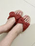遠港紅色亞麻拖鞋女士夏季2025新款室內家用防滑防臭軟底吸汗家居布藝 珊瑚紅 37-38 【標準碼】 曬單實(shí)拍圖