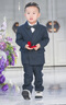 羅蒙男童西裝套裝春秋兒童禮服花童鋼琴演出服 雙排扣深灰色5件套 110 曬單實(shí)拍圖
