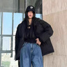 真維斯（Jeanswest）王一博代言棉服男冬季新款本命年紅色棉衣男士羽面包絨服 黑色 L (建議120-140斤) 曬單實拍圖
