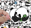 卡通大熊貓貼紙可愛裝飾diy手機(jī)殼行李箱筆記本手帳貼畫防水粘貼猴大福 52張熊貓貼紙 曬單實(shí)拍圖
