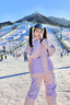 酷峰新款韓版滑雪服男女加厚保暖防水單雙板裝備分體滑雪衣褲情侶雪衣 粉紫心套裝  XS 曬單實(shí)拍圖