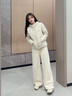 Calvin Klein Jeans秋冬女士休閑撞色織帶鴨絨連帽輕暖羽絨服外套J222248 ACF-象牙白 XS 曬單實(shí)拍圖