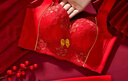 南極人本命年調(diào)整型內(nèi)衣內(nèi)褲女套裝紅色文胸罩結(jié)婚新娘龍年送禮70AB 曬單實(shí)拍圖