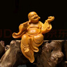 崖柏木雕刻大肚彌勒佛裝飾中式客廳擺件實木笑佛中式家居玄關(guān)供奉 崖柏木精雕進寶彌勒約9公分送盒 曬單實拍圖