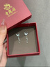 老鳳祥S925銀蝴蝶耳釘女夜光長(cháng)款耳飾品生日紀念日禮物送女友老婆 星河蝶舞夜光耳環(huán)*品牌定制禮盒 曬單實(shí)拍圖