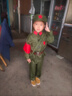 雷姆汀男女童秋季套裝新款兒童紅軍演出服兩件套男女孩八路軍秋裝潮童裝 綠色長(cháng)袖長(cháng)褲帽子書(shū)包腰帶袖章 140 曬單實(shí)拍圖