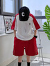 男童夏裝套裝2025帥氣兒童短袖韓版夏季新款童裝運動(dòng)男孩兩件套潮 TZ29紅色 150 身高150CM 70-90斤 曬單實(shí)拍圖