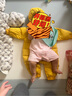 麥拉貝拉【特價(jià)】嬰幼兒羽絨爬服90白鵝絨輕薄保暖連體衣加厚外穿哈衣 黃色 90 曬單實(shí)拍圖