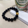 中國黃金CHINA GOLD天然黑曜石手串男士足硬金銅錢手鏈七夕情人節(jié)禮物送男友老公生日 銅錢金珠轉(zhuǎn)運珠黑曜石手串-12mm 曬單實拍圖