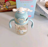 cica兒童水杯庫洛米寶寶學飲吸管杯PPSU嬰幼兒園奶瓶3月-6歲以上水壺 三麗鷗玉桂狗 450ml -背帶+重力球 曬單實拍圖