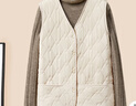她池V領(lǐng)馬夾2024秋裝新款女裝簡(jiǎn)約口袋單排扣休閑寬松無(wú)袖棉馬甲 曬單實(shí)拍圖