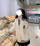 乖甜星小熊毛衣開衫女短外套女2025秋冬新款女裝衣服寬松溫柔秋冬季針織 米白色 外套 均碼 曬單實(shí)拍圖