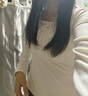 妙奕嘉打底衫女長袖t恤女士洋氣款2025春夏新款白色女裝內(nèi)搭可外穿上衣 假兩件花邊杏色上衣-帶胸墊 均碼 【建議75-125斤】 曬單實(shí)拍圖