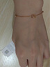 周六福18K金手鏈女愛(ài)心雙環(huán)彩金手鏈生日禮物KI077746 約16+3cm  曬單實(shí)拍圖