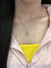 中國黃金平安扣銀項鏈女和田玉吊墜情人紀念日禮物送女友老婆生日結婚實(shí)用 京速達-祥云平安扣和田玉項鏈 曬單實(shí)拍圖