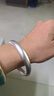 中國黃金（CHINA GOLD）足銀手鐲古法寬面心經(jīng)銀手鐲素圈送女生送媽媽送長(cháng)輩情人節禮物 【58圈口】約39g 曬單實(shí)拍圖