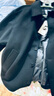 杰克·瓊斯（JACK&JONES）男裝春秋時尚百搭可拆卸加絨內(nèi)膽多色可選尖領(lǐng)毛呢大衣224427018 黑色E40 厚款 黑色E40 XS 165 曬單實拍圖