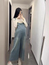 苒琦媽咪孕婦裝秋套裝2026新款牛仔背帶褲秋冬季時(shí)尚洋氣時(shí)髦孕媽穿搭高級 藍色背帶褲（單件） L 曬單實(shí)拍圖