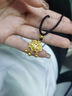 卡鉑亞黃金金鎖吊墜女足金999項(xiàng)鏈掛墜掛繩編織黑繩長命鎖兒童鎖平安鎖 黃金吊墜 4.65克 高2.1cm 寬1.4cm 曬單實(shí)拍圖