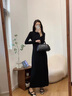 具趣赫本風黑色連衣裙子春秋季女裝2024新款法式氣質修身內搭打底長裙 黑色連衣裙 L 105-115斤 曬單實拍圖