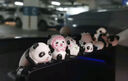 兮曉網(wǎng)紅創(chuàng  )意汽車(chē)屏幕顯示屏熊貓擺件可愛(ài)車(chē)載玩偶中控臺車(chē)內裝飾用品 笑臉植物+4只熊貓【送無(wú)痕膠】 曬單實(shí)拍圖