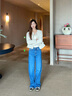 Calvin KleinJeans四季款女士潮流美式復(fù)古ck藍(lán)色洗水高腰闊腿牛仔褲J224473 高腰闊腿版-牛仔藍(lán)-1A4 26 160/66A（1.86尺）62CM 曬單實(shí)拍圖