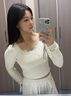 妙奕嘉打底衫女洋氣款內搭上衣蕾絲可外穿長(cháng)袖t恤高級感減齡純欲風(fēng)辣妹 蝴蝶蕾絲德絨打底衫【杏色】 M 【建議80-95斤】 曬單實(shí)拍圖