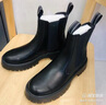 啄木鳥(niǎo)新款馬丁靴男高幫英倫皮靴子厚底增高機車(chē)灰色套筒切爾西短靴 黑色 38 曬單實(shí)拍圖