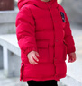 Teenie Weenie Kids小熊童裝25新年款男寶寶連帽印花中長(cháng)款羽絨服 紅色 100 cm 曬單實(shí)拍圖