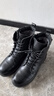 紅蜻蜓高幫7孔馬丁靴女靴子厚底增高加絨保暖棉靴女牛皮靴女 WTC434331C 曬單實(shí)拍圖