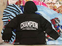 Champion【王俊凱同款】冠軍潮牌情侶羽絨服2024秋冬新款連帽加厚外套 黑色 M 曬單實(shí)拍圖
