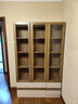 天壇家具書(shū)柜 帶玻璃門(mén)組合展示柜現代靠墻榆木置物柜整墻書(shū)架 三門(mén)帶屜書(shū)柜 曬單實(shí)拍圖