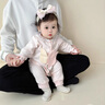 班喜迪嬰兒衣服秋裝嬰幼兒連體衣寶寶超萌哈衣爬服小月齡公主外出服春秋 粉色 80cm 曬單實拍圖