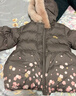 戴維貝拉（DAVE＆BELLA）女童白鴨絨羽絨服連帽兒童上衣冬季新款寶寶童裝洋氣小童外套 花朵印花【現(xiàn)貨】 120cm 【充絨量110g】 曬單實拍圖