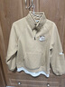 Teenie Weenie小熊女裝時(shí)尚半拉鏈立領(lǐng)衛衣冬季簡(jiǎn)約直筒休閑風(fēng)上衣 淺卡其色 M (165) 曬單實(shí)拍圖